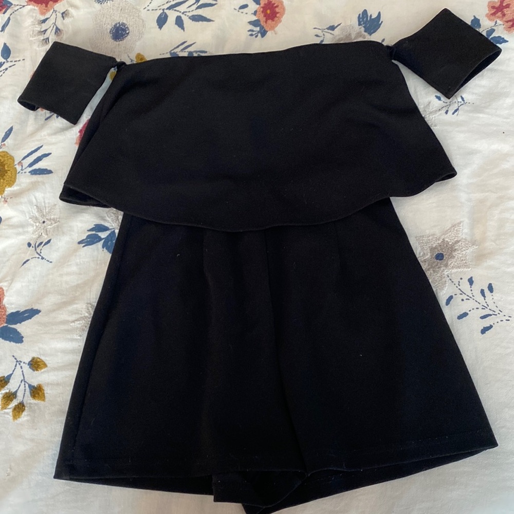 Black Off the Shoulder Romper